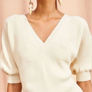 Ulla Johnson Cream V-Neck Sweater